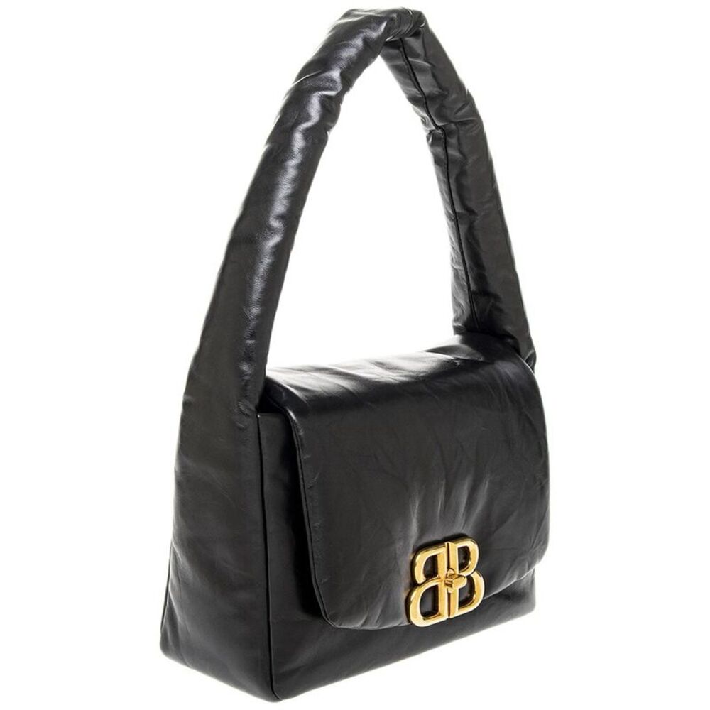 Balenciaga Monaco Small Leather Shoulder Bag, Black - Picture 3 of 4